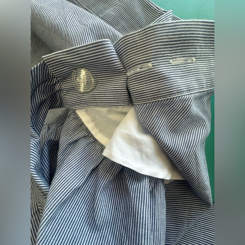 New York & Company Blue/White High-Low Wrap Skirt - Picture 6 of 9